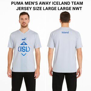 PUMA MEN'S AWAY ICELAND NATIONAL TEAM JERSEY SIZE LARGE NWT